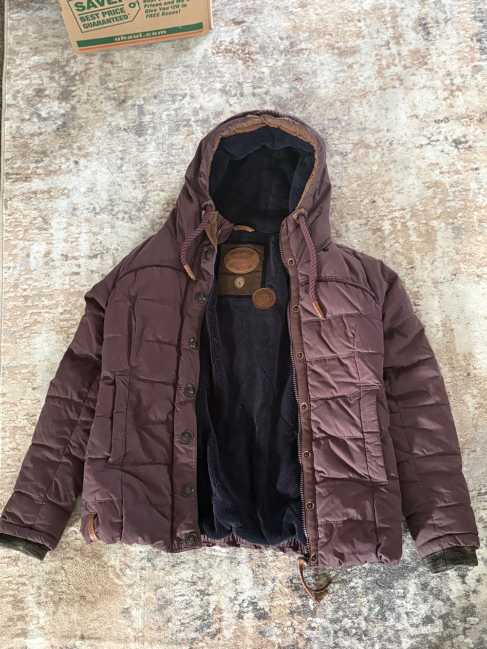 Naketano Women's Quilted Hooded Puffer Jacket - Brown